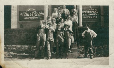 A Group of Female Employees on the Front Steps of Star Clothing Manufacturing Company Factory No. 3 by Unknown
